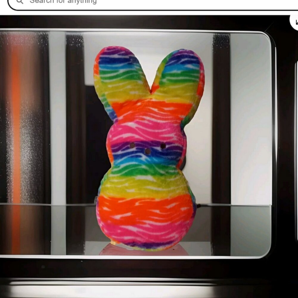 RARE Peeps Rainbow Bunny Plush 18” Tie Dye Multicolor Easter Stuffed Animal 2018